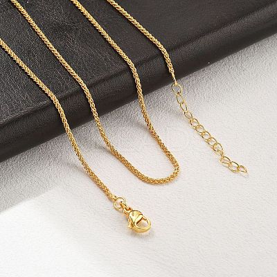 Brass Wheat Chains Necklaces for Women NJEW-D302-24G-1