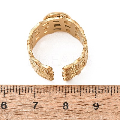 Woven Bezel 304 Stainless Steel Cuff Ring Components SA-CBAD8FA-01G-01-1
