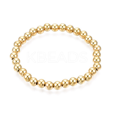 201 Stainless Steel Round Beaded Stretch Bracelet for Men Women BJEW-N017-163B-02-1