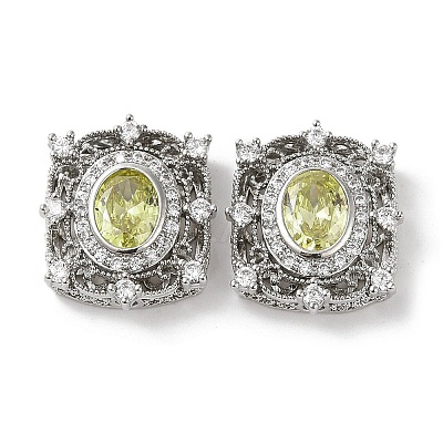 Brass Micro Pave Cubic Zirconia Beads KK-G491-36P-03-1
