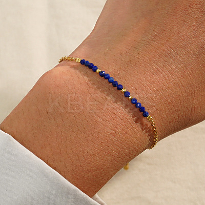 Natural Lapis Lazuli Beads Link Bracelets AL8612-6-1