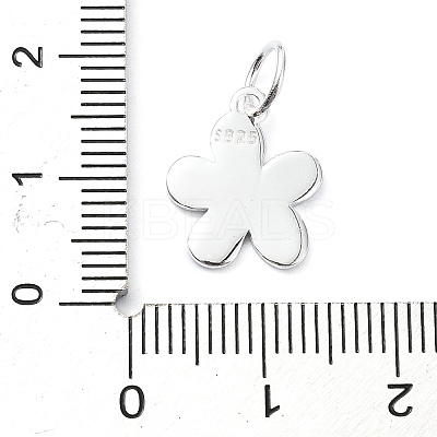 925 Sterling Silver Enamel Smiling Face Flower Charms STER-M119-06B-S-1