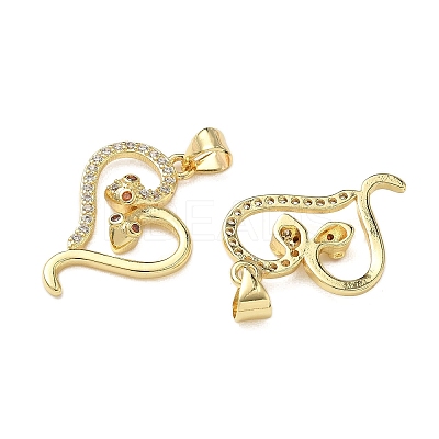 Brass Micro Pave Cubic Zirconia Pendants KK-L243-29G-05-1