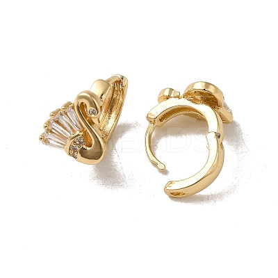 KC Gold Plated Brass Micro Pave Cubic Zirconia Hoop Earring EJEW-L271-11KCG-03-1