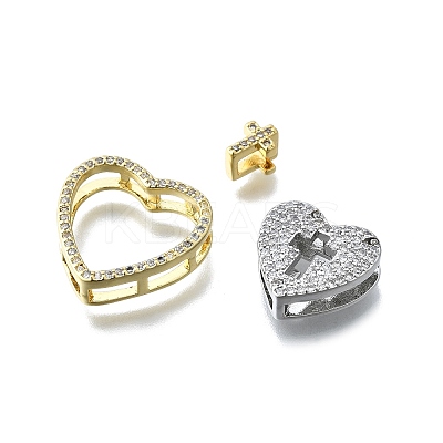 Brass Micro Pave Cubic Zirconia Pendants Set KK-V010-08GP-02-1