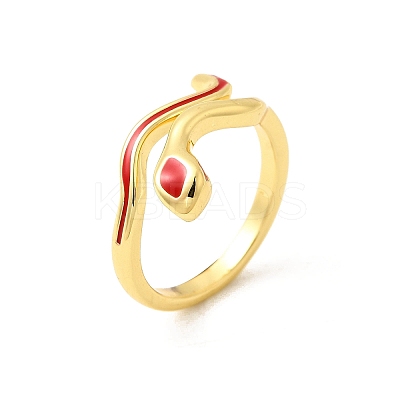 Brass Enamel Cuff Rings for Women RJEW-F188-04G-02-1
