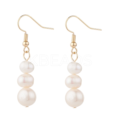 Natural Pearl Beads Dangle Earrings for Women EJEW-JE04755-1