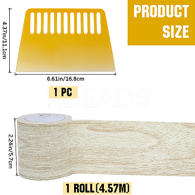 1 Roll Non-woven Fabrics Imitation Wood Grain Adhesive Tape DIY-GF0008-77C-1