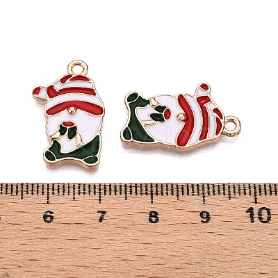 Christmas Theme Rack Plating Alloy Enamel Pendants X-ENAM-T021-12KCG-1