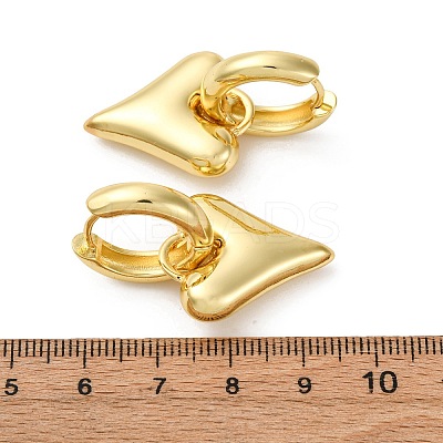 Heart Brass Hoop Earrings EJEW-D322-12G-01-1