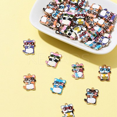 40Pcs 8 Colors Zinc Alloy Pendants FIND-CJ0001-73-1