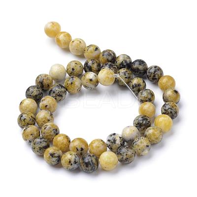 Natural Yellow Turquoise(Jasper) Beads Strands G-R345-6mm-44-1