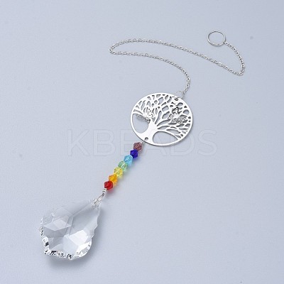 Crystals Chandelier Suncatchers Prisms Chakra Hanging Pendant AJEW-I040-20P-1