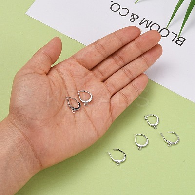 Anti-Tarnish Rhodium Plated 925 Sterling Silver Leverback Earring Findings X-STER-I017-087P-1