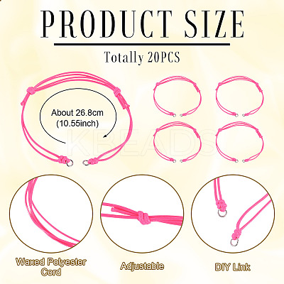 20Pcs Waxed Polyester Cord Bracelet Making AJEW-TAC00097-1