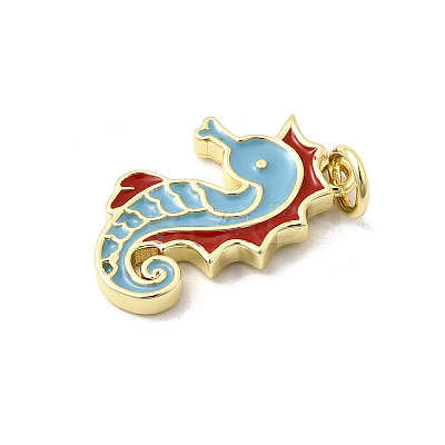 Brass Enamel Pendants KK-K302-22A-G-1