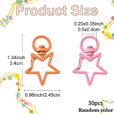 30Pcs Spray Painted Eco-Friendly Alloy Swivel Snap Hooks Clasps FIND-YW0008-98-1