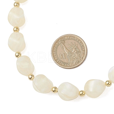 Two Tone Acrylic Twist Beaded Necklaces NJEW-JN05840-01-1