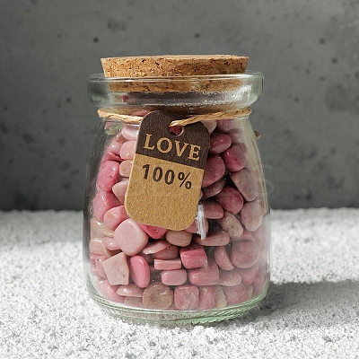 Natural Pink Opal Chip Healing Crystals Wishing Bottles PW-WGA5289-12-1