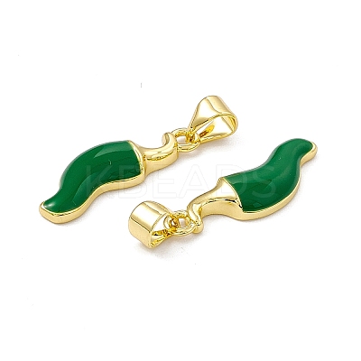 Real 18K Gold Plated Rack Plating Brass Enamel Pendants ZIRC-I061-08G-1