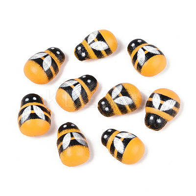 Natural Wood Spray Painted Self-adhesive Cabochons WOOD-N018-02-1