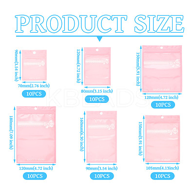 60Pcs 6 Styles Plastic Packaging Resealable Bags OPP-TA0001-07-1