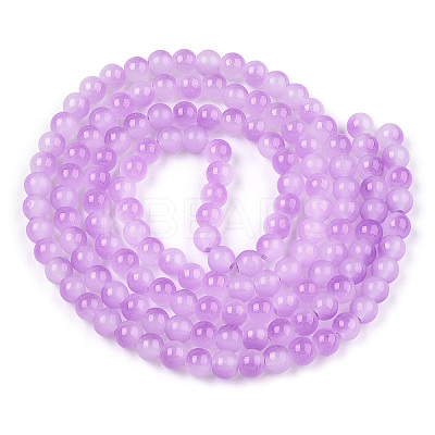 Baking Paint Imitation Jade Glass Round Bead Strands X1-DGLA-N003-10mm-04-1