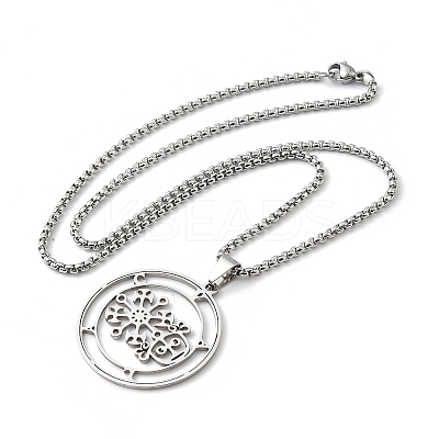 201 Stainless Steel Sigil of Volac/valak Pendant Necklaces NJEW-H065-15P-1