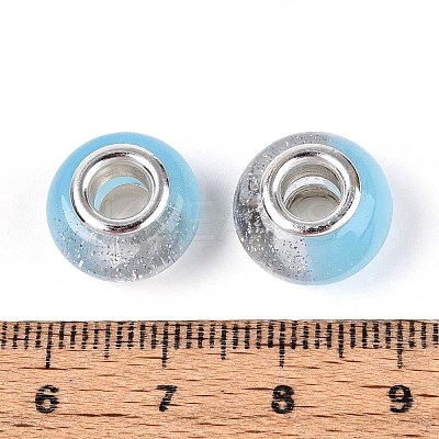 Transparent Resin Rondelle European Beads RESI-N044-02D-1
