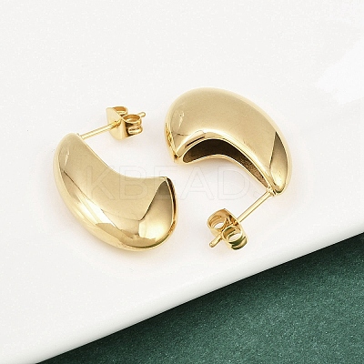 304 Stainless Steel Teardrop Stud Earrings EJEW-D335-01G-1