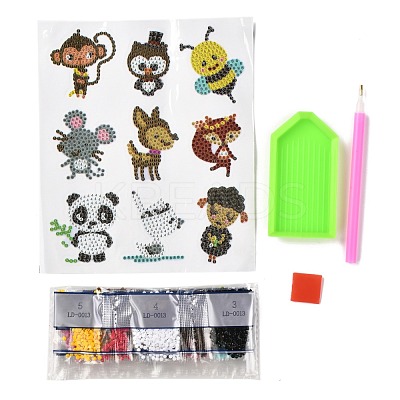 DIY Animal Theme Diamond Painting Stickers Kits For Kids DIY-O016-15-1