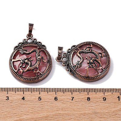 Cherry Quartz Glass Pendants G-A241-02R-06-1