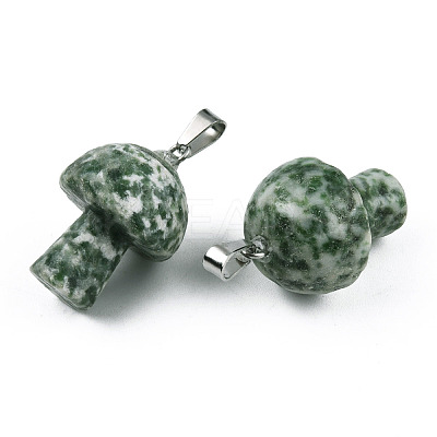 Natural Green Spot Jasper Pendants G-N0325-10Q-1