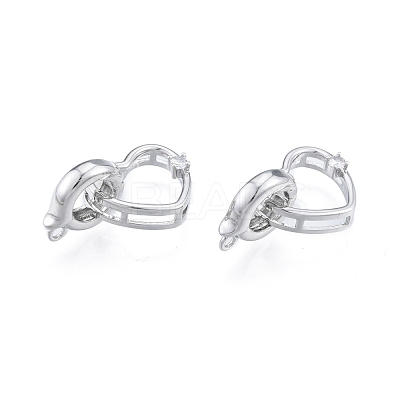 Brass Pave Clear Cubic Zirconia Fold Over Clasps KK-A165-02P-1
