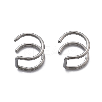 304 Stainless Steel 2 Line Hoop Clip on Nose Rings AJEW-A062-07P-1