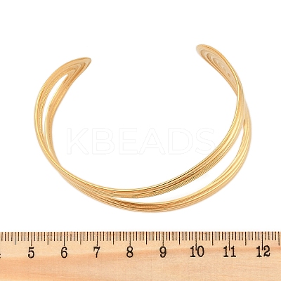304 Stainless Steel Cuff Bangles for Women BJEW-B108-02G-1