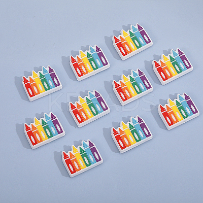 10Pcs Crayon Food Grade Eco-Friendly Silicone Beads SIL-GO0001-18-1