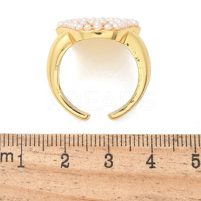 Ghost Brass Enamel Cuff Rings for Women RJEW-B117-02G-1
