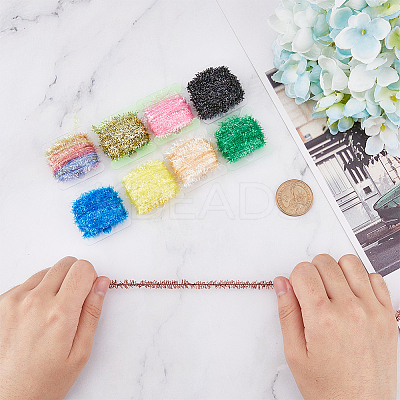 18 Cards 18 Colors Tinsel Chenille Line Crystal Flash Cactus Chenille OCOR-FH0001-14-1