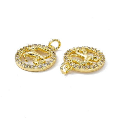 Real 18K Gold Plated Brass Micro Pave Clear Cubic Zirconia Pendants KK-E068-VB409-10-1