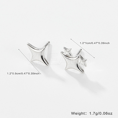 Anti-Tarnish Rhodium Plated 925 Sterling Silver Ear Studs UK6907-1-1