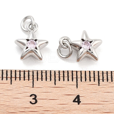 Brass with Cubic Zirconia Pendants KK-P271-38A-02P-1