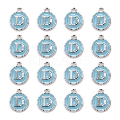 Platinum Plated Alloy Enamel Charms X-ENAM-S118-04D-P-1