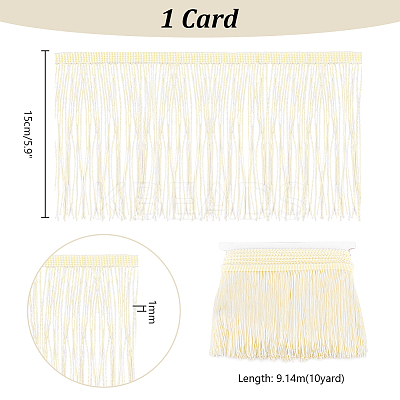 10 Yards Polyester Fringe Ribbon OCOR-WH0046-97-1