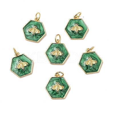 Rack Plating Brass Enamel Pendants KK-H431-10G-1