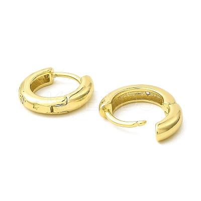 Star Brass Hoop Earrings EJEW-L270-17G-1