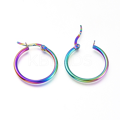 201 Stainless Steel Hoop Earrings EJEW-A052-20J-M-1