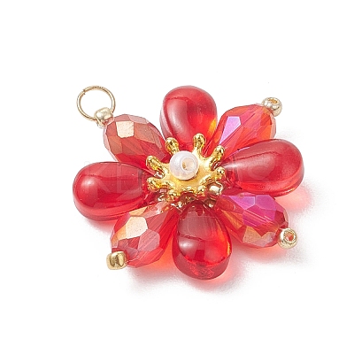 Glass Beaded Pendants PALLOY-MZ01186-03-1