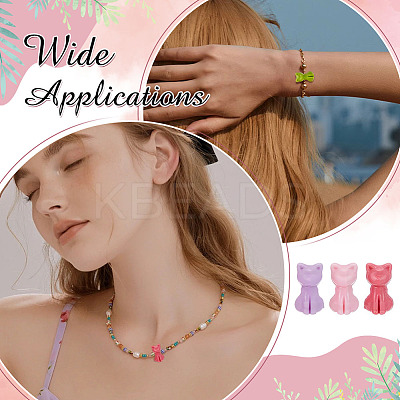 300Pcs Opaque Acrylic Kitten Beads MACR-ME0001-09-1