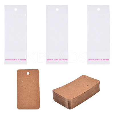 100Pcs Kraft Paper Single Earring Display Cards with Hanging Hole CDIS-YW0001-21-1